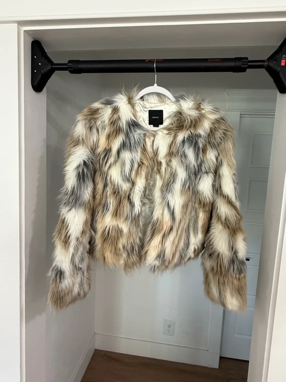 Forever 21 Neutrals Faux Fur Coat - Picture 2 of 6
